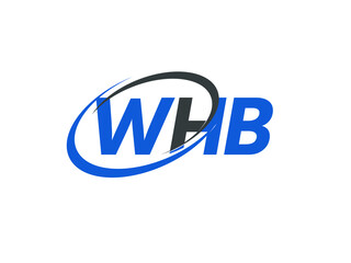 WHB letter creative modern elegant swoosh logo design