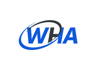 WHA letter creative modern elegant swoosh logo design