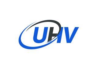 UHV letter creative modern elegant swoosh logo design