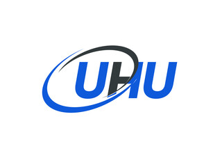 UHU letter creative modern elegant swoosh logo design