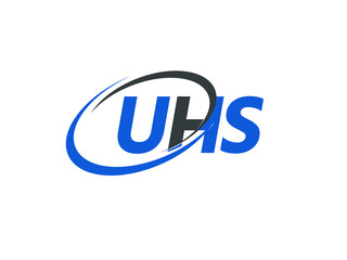 UHS letter creative modern elegant swoosh logo design