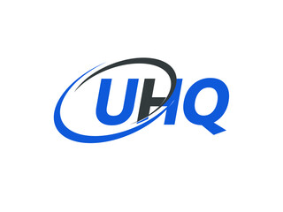 UHQ letter creative modern elegant swoosh logo design