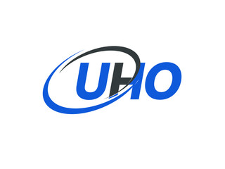 UHO letter creative modern elegant swoosh logo design