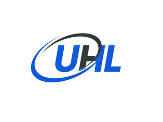 UHL letter creative modern elegant swoosh logo design