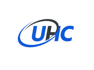 UHC letter creative modern elegant swoosh logo design