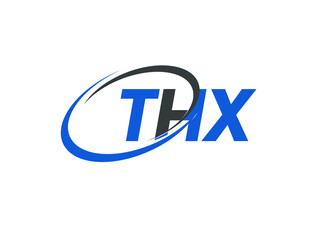 THX letter creative modern elegant swoosh logo design