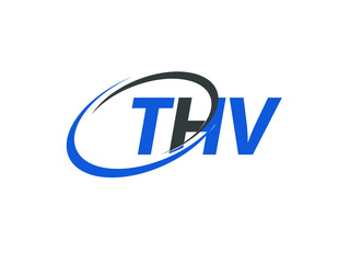 THV letter creative modern elegant swoosh logo design