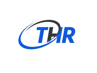 THR letter creative modern elegant swoosh logo design