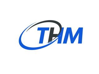 THM letter creative modern elegant swoosh logo design