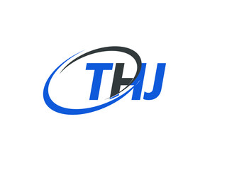 THJ letter creative modern elegant swoosh logo design