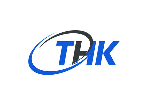 THK letter creative modern elegant swoosh logo design