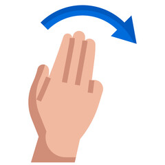 Fototapeta premium 3X FLICK RIGHT flat icon