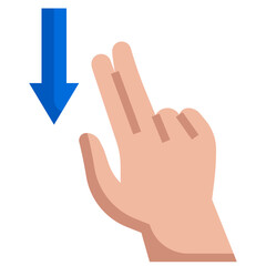 Fototapeta premium 2X FLICK DOWN flat icon