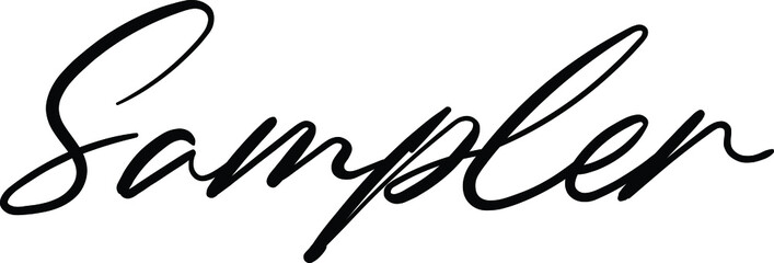 Sampler Black Color Cursive Calligraphy Text  
