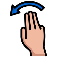 3X FLICK LEFT Filled Outline