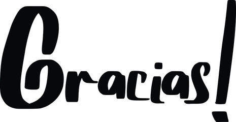 Gracias! Black and White Typographic Design