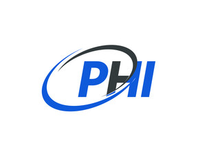 PHI letter creative modern elegant swoosh logo design
