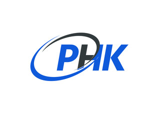 PHK letter creative modern elegant swoosh logo design