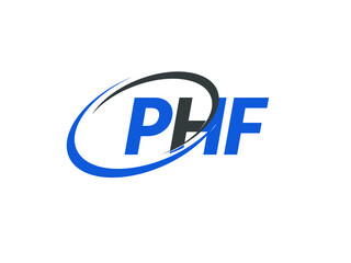 PHF letter creative modern elegant swoosh logo design
