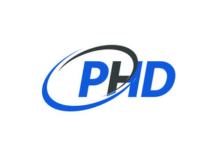 PHD letter creative modern elegant swoosh logo design