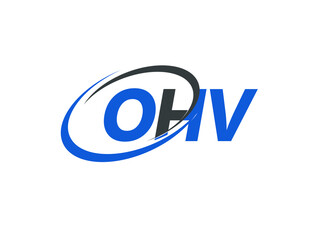 OHV letter creative modern elegant swoosh logo design