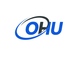 OHU letter creative modern elegant swoosh logo design