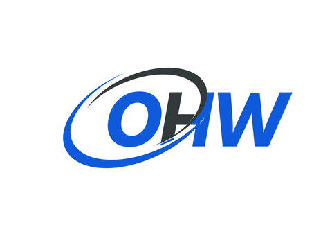 OHW letter creative modern elegant swoosh logo design