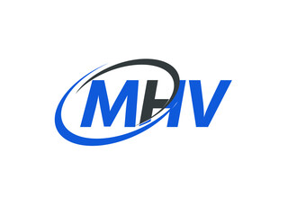 MHV letter creative modern elegant swoosh logo design