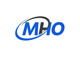 MHO letter creative modern elegant swoosh logo design
