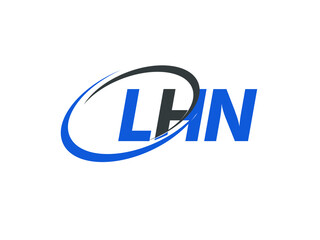 LHN letter creative modern elegant swoosh logo design