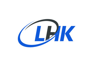 LHK letter creative modern elegant swoosh logo design