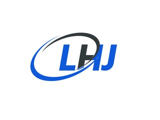 LHJ letter creative modern elegant swoosh logo design