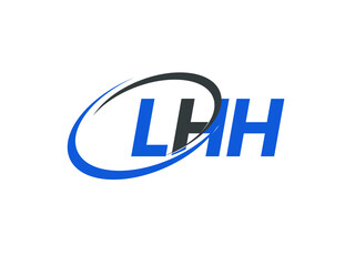 LHH letter creative modern elegant swoosh logo design