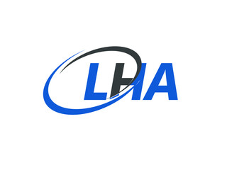 LHA letter creative modern elegant swoosh logo design