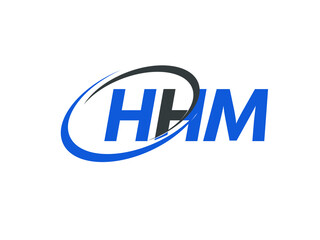 HHM letter creative modern elegant swoosh logo design