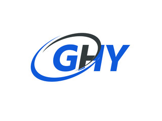 GHY letter creative modern elegant swoosh logo design