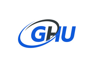 GHU letter creative modern elegant swoosh logo design