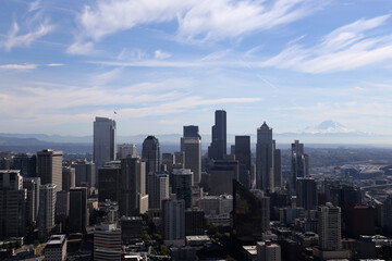 Obraz premium skyline von seattle im Herbst