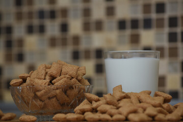 chocolate cookies and milk