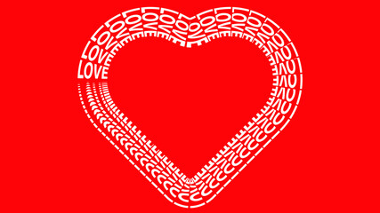 Infinity love heart . Happy Valentine's Day Love poster. Vector