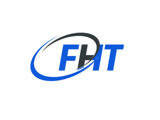 FHT letter creative modern elegant swoosh logo design