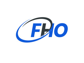 FHO letter creative modern elegant swoosh logo design