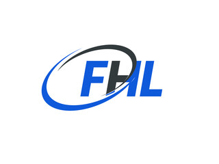 FHL letter creative modern elegant swoosh logo design