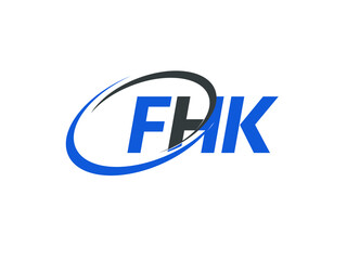 FHK letter creative modern elegant swoosh logo design