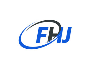 FHJ letter creative modern elegant swoosh logo design