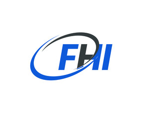 FHI letter creative modern elegant swoosh logo design