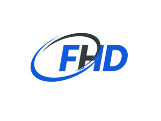 FHD letter creative modern elegant swoosh logo design