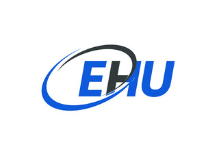 EHU letter creative modern elegant swoosh logo design