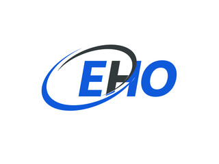 EHO letter creative modern elegant swoosh logo design