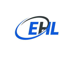EHL letter creative modern elegant swoosh logo design